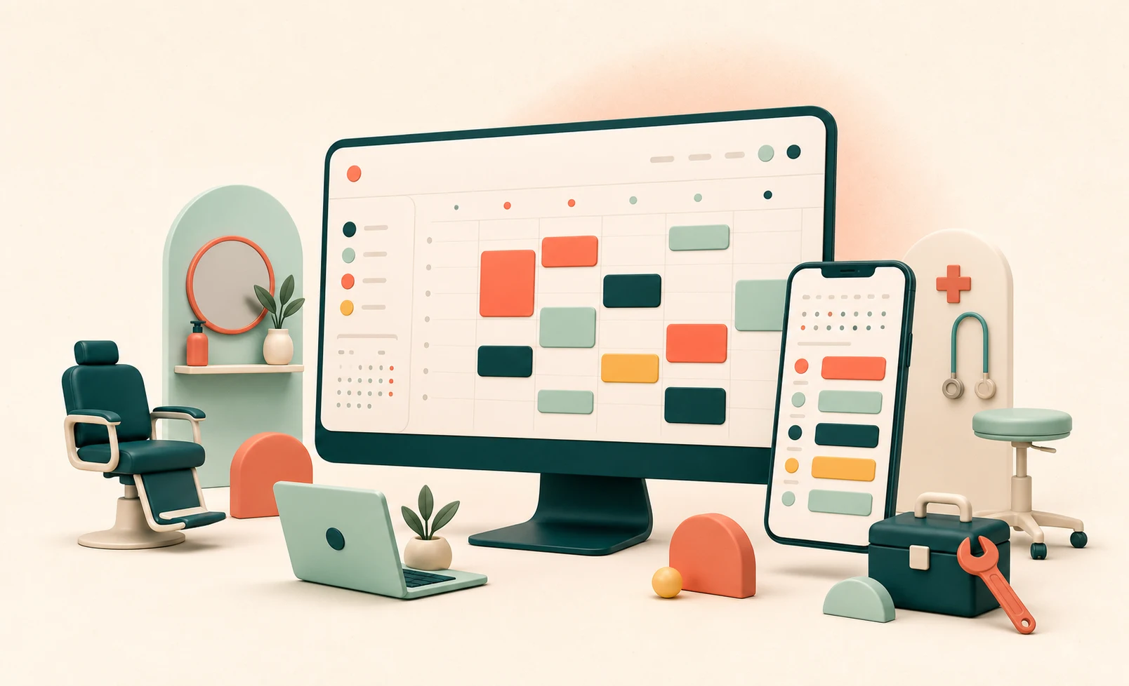Ilustración de Citanet con una agenda digital accesible desde ordenador y móvil